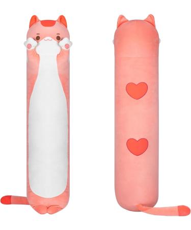 Hawaii 50 cm cuddly toy kawaii long cats plush pillow pink soft toys plush toy stuffed animal toy cuddly pillow gift plush pillow light pink cat 50 cm - Buy Online on GoSupps.com