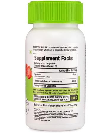 Lycopene 50mg Capsules - Natural Prostate & Immune Support - Antioxidant for Heart Vision & Eye Health - Pure Tomato Extract (120 Caps) - International Shipping Available - Buy Online on GoSupps.com