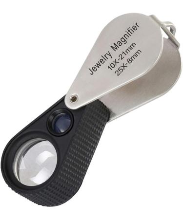 10X 25X Metal Folded Magnifier for Jewelry Reading Hobbies Insects Viewer Crafts Pocket Loupe Jewelers Loupe Workbench Sewing Repair Small Gift - Buy Online on GoSupps.com