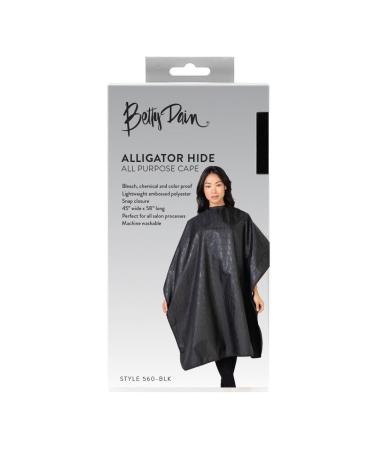 Betty Dain Alligator Hide Bleach-Proof Styling Cape | Textured Surface, Secure Snap Closure | Machine Washable Lightweight Polyester | Black | 45 x 60 - Buy Online on GoSupps.com