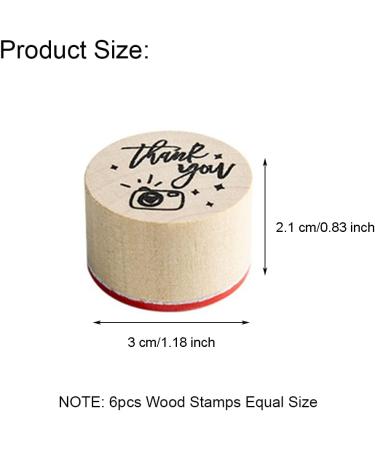 JZTang 6 Pcs Thank You Pattern Wooden Stamps Set for Card Making and Scrapbooking - Buy Online on GoSupps.com