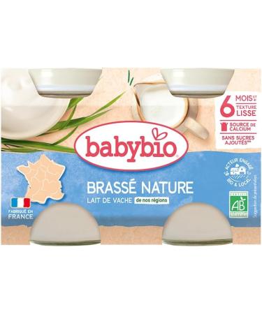 Babybio - French Cow Milk - Small Pots Brewed Nature 2x130g - 6 Months - Organic - Pack of 6 - Buy Online on GoSupps.com