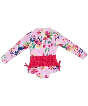 Baby UV Sunsuit | Moon Snow Baby Swimming Costume | One Piece Swimsuit | Girls Rashguard 1-2 Years | Hummingbirds/Pink - Buy Online on GoSupps.com