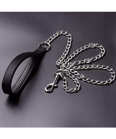 CtopoGo Heavy Duty Dog Leash Chain Anti-bite Metal Dog Lead with PU Leather Handle Pet Traction Rope for Puppy Small Medium Large Dogs (120cm) - Buy Online on GoSupps.com