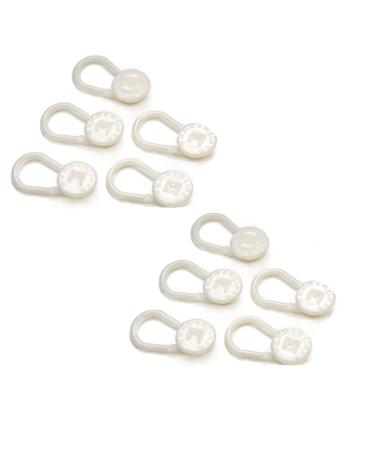 10 x Button Pant Extenders - Revives Your Family's Wardrobe - Buttons On & Off In A Second - Perfect To Temporary Stretch Pants Shorts & Skirts In The Belly Area White