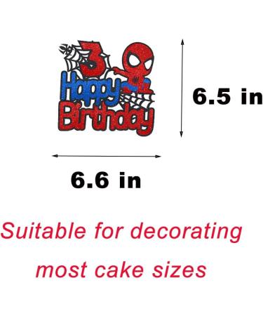 Spider Cake Topper 3th for Boys Girls Spiderman Cake Toppers 3rd Spiderman Cake Decorations 3th for Kids Birthday Party Supplies - Buy Online on GoSupps.com