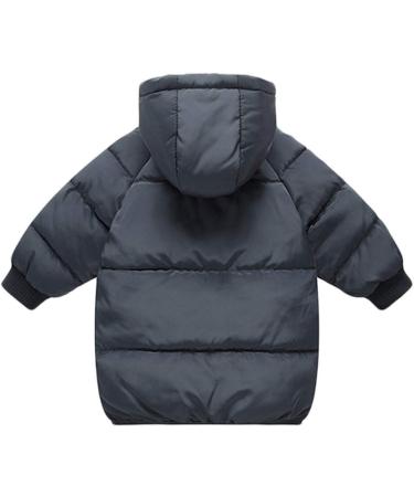 LANBAOSI Kids Winter Long Hooded Puffer Coat - Black, 2 Years - Buy Online on GoSupps.com