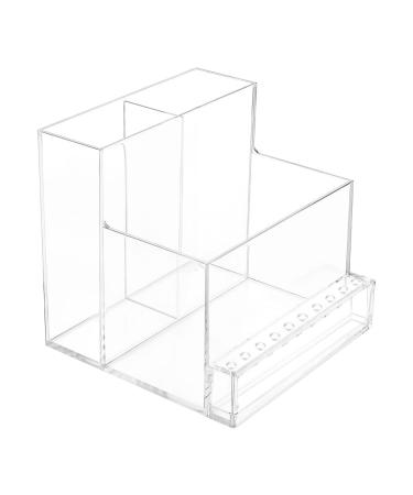 Colcolo 3 Rows 10 Holes Nail Drill Bits Holder Storage Box Nail Organizer Display Transparent for Salon Personal Use