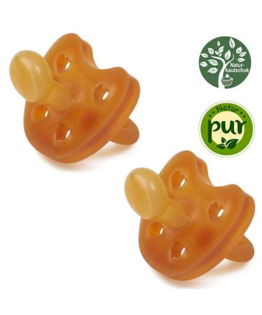 Gruenspecht Organic Natural Rubber Pacifiers for 0-6 Months | Set of 2 | Soft Heart-Shaped Shield | Orthodontic Design - Buy Online on GoSupps.com