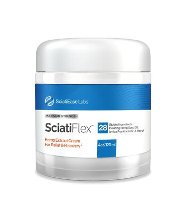 SciatiFlex Topical Sciatic Cream - Maximum Strength for Sciatic Nerve Discomfort in The Lower Back Hips Buttocks Legs and Feet - Hemp Cream with Arnica Extract Shea Butter Aloe Vera - 4oz