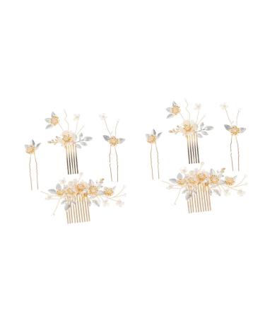minkissy 4 Sets Hair Accessories Rhinestone Wedding Hair Bride Hair Comb Wedding Bride Bridal Flower Headpiece Decorative Hair Comb Flower Headdress Rhinestones Bridesmaid Zinc Alloy