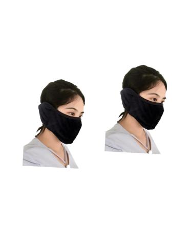 Healeeved 2 1 Winter Sturmhauben Skiing Masks Winter face mask Staub protection mask winter mask Anti-dust face mask mouth-muffle mask dustproof miracles men and women 1 piece (1 Pack) blackx2st
