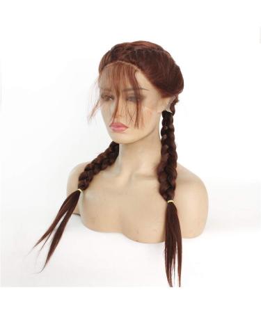 Buy Long Straight Dark Brown Braided Wig for Women - European & American Style Front Lace Headgear - Buy Online on GoSupps.com