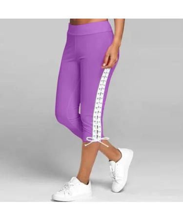 Buy Haiorziyou Women's Summer Harem Pants - Elastic Waist Monochrome Jogging Pants in Purple 4XL | Comfy Yoga & Sports Trousers for Casual Wear - International Shipping - Buy Online on GoSupps.com