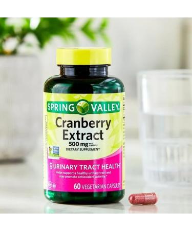 Spring Valley Cranberry Extract Vegetarian Capsules 500mg 60 Count + Daily Supplement Tracker Sticker - Buy Online on GoSupps.com