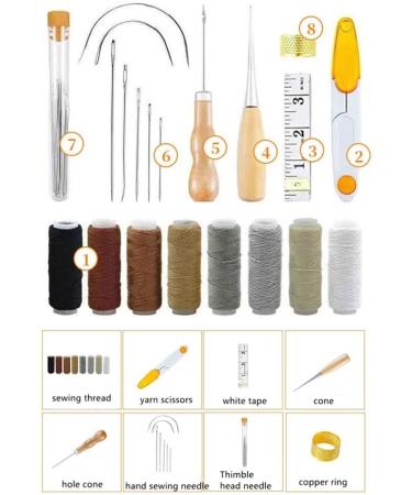 DLAIVOR Upholstery Repair Kit - 8 Rolls Upholstery Thread in Assorted Colors - Hand Sewing Needles Kit (Silver-29pcs) - Buy Online on GoSupps.com