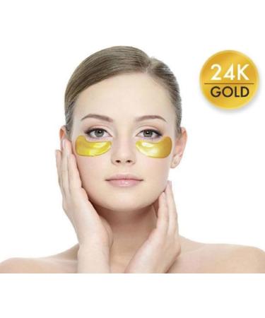 NATUREGURU10 Pair Crystal Collagen 24k Gold Under Eye Gel Pad Face Mask Anti Aging Wrinkle Gel Under Eye Patches Vegan Cruelty-Free Self Care (GOLD) - Buy Online on GoSupps.com
