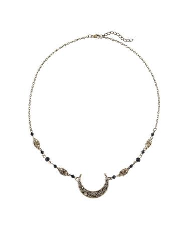 Yalice Boho Crescent Moon Head Chain Vintage Crystal Headpieces Hair Acessories for Women and Girls Bronze-1 - Buy Online on GoSupps.com