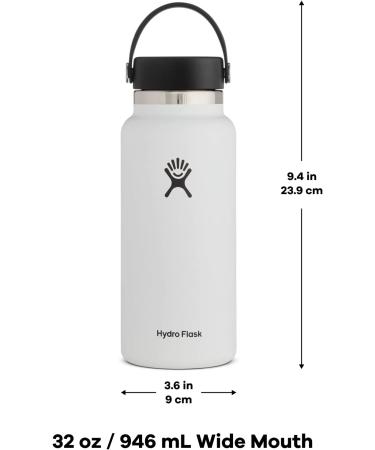 Hydro Flask Wide Mouth 32 Oz Bottle with Flex Cap - Black - Buy Online on GoSupps.com