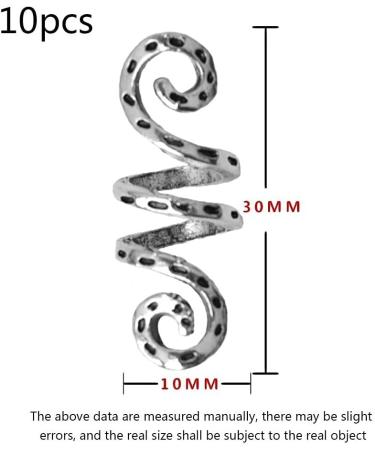 Vintage Silver Braid Hair Rings Cuffs | Dreadlock Beard Beads & Clips - Unisex Accessories for Hair - Buy Online on GoSupps.com