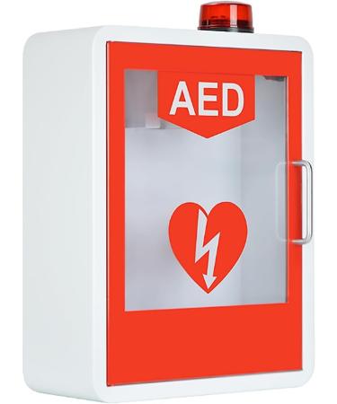 Qianmei AED Cabinet - Wall-Mounted Defibrillator Storage for Home Office & Hospital | Durable 1.2mm Steel with Transparent Window - Buy Online on GoSupps.com