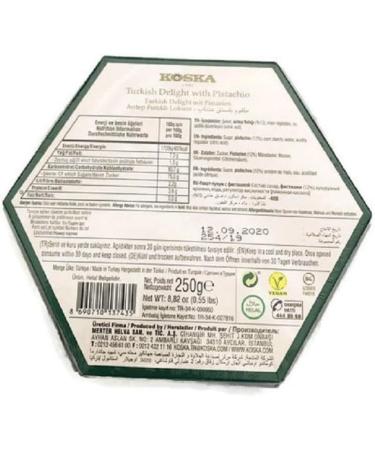 Koska Extra Pistachio Turkish Delight Gift Box (Lokum) 250g Box Halal Kosher Certified Vegan - Buy Online on GoSupps.com