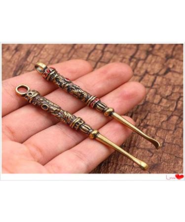 Love pro 2 creative retro pure copper brass ear spoon ear spoon buckle key hanging beautiful pendant key ring pendant