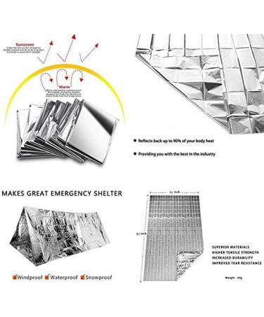 10pcs Reflective Thermal Survival Blankets - Individually Packaged Silver Foils for Outdoor & Hiking - First Aid Essential (130x210cm) - Buy Online on GoSupps.com