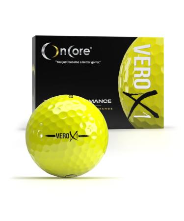 VERO X1 Golf Balls - Yellow (One Dozen | 12 Premium Golf Balls) - Tour Performance Balls