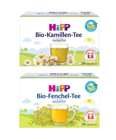 Chamomile and Fennel Tea Set for Babies 30g (20 Tea Bags x 1.5g). Pack of 2.