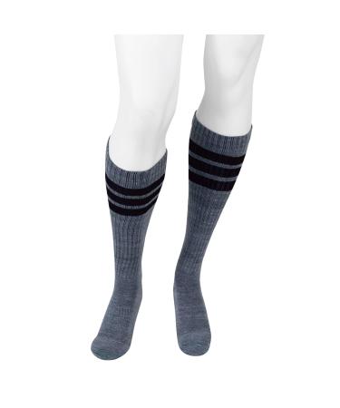 Juzo 20-30 mmHg Power Comfort Knee High Closed Toe CompressionSock Retro Heather Gray Large