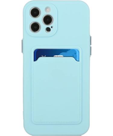 Tivenfezk Nadoli Silicone Case for iPhone 15 Pro Max | Ultra Thin Shockproof & Scratch-Resistant Wallet Cover with Credit Card Holder - Blue - Buy Online on GoSupps.com
