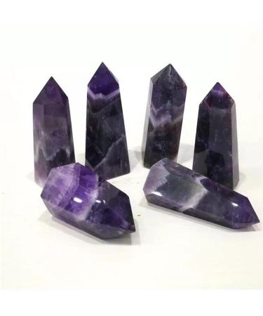 1pc Natural Dream Amethyst Quartz Gemstone Purple Crystal Point Tower 55MM-65MM for Decoration Natural Stones Household Stone Mineral Specimen