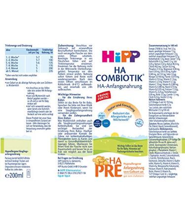 Hipp Milk Formula Pre HA Combiotik Ready to Drink - Pack of 6 (6 x 200 ml) | International Shipping Available - Buy Online on GoSupps.com
