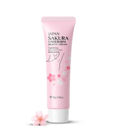 Sakura-Brightening Booster Cream Sakura-Underarm Brightening Cream Japanese Body Care Cream with Cherry Blossom Extract & Niacinamide Armpit Cream Nourishing and Hydrated Skin 30g 1.06 Oz