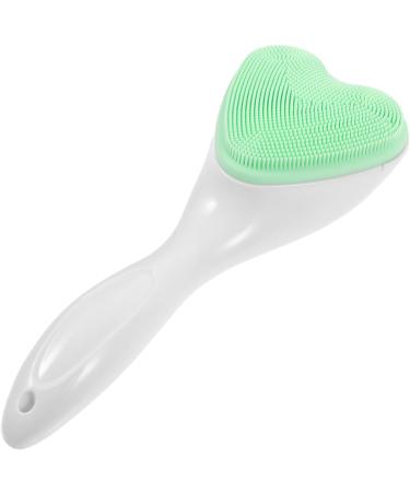 Healeved Facial Cleansing Brush Silicone Waterproof Face Scrubber Heart Shape Manual Handheld Facial Exfoliator Blackhead Face Wash Brush for Deep Cleaning Skin Care