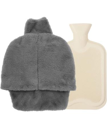 Buy EBKCQ Electric-Free Foot Warmer | 2-in-1 Plush Hot Water Bottle | Large 2L Heat Bottle for Cold Feet | Ideal for Men & Women | Gray - Buy Online on GoSupps.com