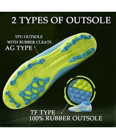 HESBITEUL Boys Soccer Cleats - High Grip Athletic Shoes for Comfort and Performance | Size 3.5 Big Kid G012-1cdblue - Buy Online on GoSupps.com