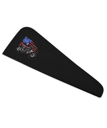 American Flag Motrocross Microfiber Hair Towel Wrap for Women 10 Inch X 26 Inch Super Absorbent Hair Turban with Button