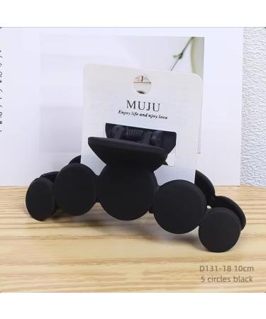 MUJU Hair Clips and Claw Clips Set Assorted Colours and Sizes Plastic (Black Circles)