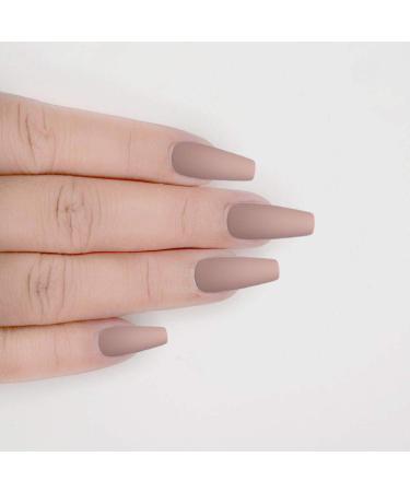 Laza 96-Piece Colorful Fake Nails - 4 Pack Long Ballerina Coffin Pink Nude Champagne - Full Cover Matt Acrylics for International Shipping - Buy Online on GoSupps.com