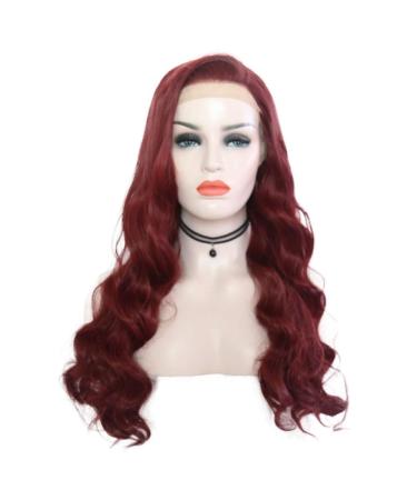 SHIYID High Temperature Fiber Frontal Full Hair Wigs Long Deep Wave Platinum Blonde Burg Synthetic Lace Front Wig