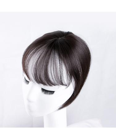 Buy Mini Clip-In Hairpiece with Straight Bangs - Black/Brown | Instant Hair Transformation - Buy Online on GoSupps.com