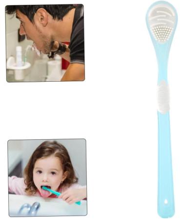 Premium Tongue Cleaner Brush - Silicone Tongue Scraper & Toothbrush for Effective Oral Care - Blue - Buy Online on GoSupps.com
