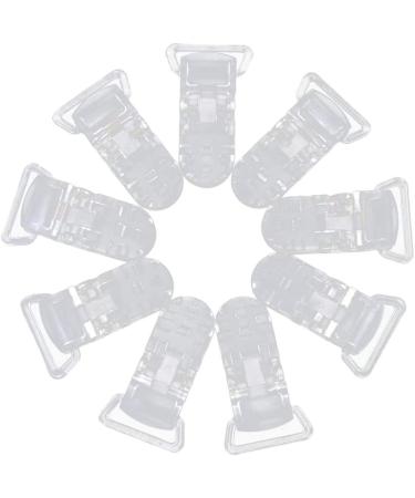 Plastic pacifier holder 39 x 16 mm transparent 10 pieces