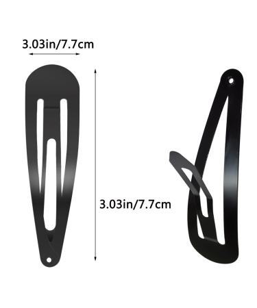 30 Pcs Black Snap Hair Clips 3.1 Inch Big Size Barrettes for Women - No Slip Metal Snap Hair Pins - Buy Online on GoSupps.com
