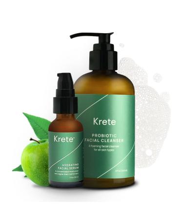 One-Two Punch with Probiotic Facial Cleanser & Facial Serum - Moisturize Hydrate & Protect Your Skin In 30-Seconds. Probiotic Cleanser + Facial Serum