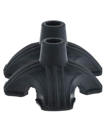 Pack of 2 Anti-Slip Quad Rubber Replacement Tip Base for Elderly Cane Walking Stick Crutches 7/8 Inches Family Present