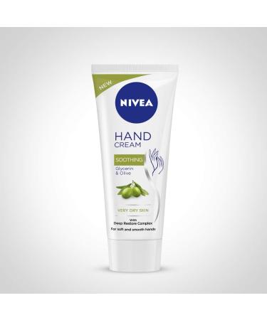 NIVEA Hand Cream Soothing Glycerin & Olive - 75g for Very Dry Skin | Hydrating Moisturizer for All Skin Types - Buy Online on GoSupps.com