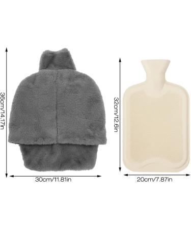 Buy EBKCQ Electric-Free Foot Warmer | 2-in-1 Plush Hot Water Bottle | Large 2L Heat Bottle for Cold Feet | Ideal for Men & Women | Gray - Buy Online on GoSupps.com